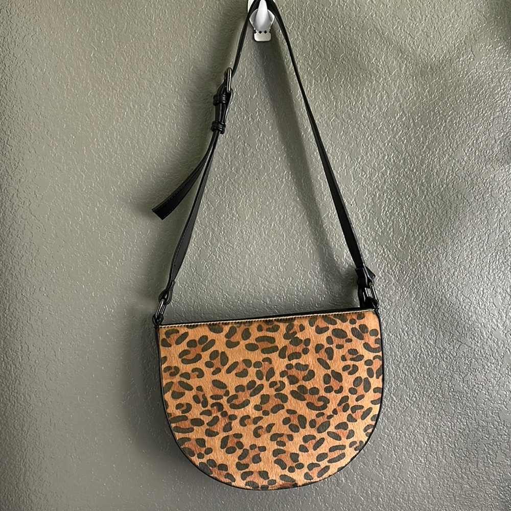 Street Level Brown and Black shoulder  Bag with Leopard Print